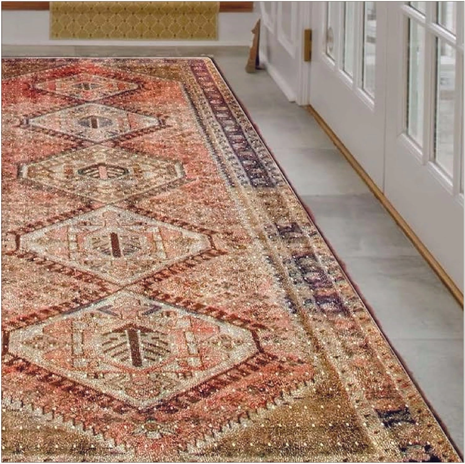 Clear Carpet Runner, USA Made, Safe, 36 x 36 Inch, 2mm Thick Cleated Vinyl, Clear Rug Protector for Carpet, Floor Protector Mat for Area Rug