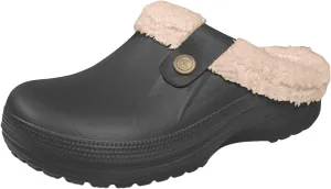 Clog Slippers for Women Lined Croc Memory Foam Warm Garden Shoes Slippers Winter Waterproof Indoor Outdoor Shoes