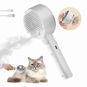 Cloud Care Cat Brush for Indoor Cat Steam Brush for Shedding Spritz Defur Comb for Cats Steam Cat Brush for Long Short Hair Cats Dogs Pet Steam Brush for Cats Massage Grooming Self-Cleaning