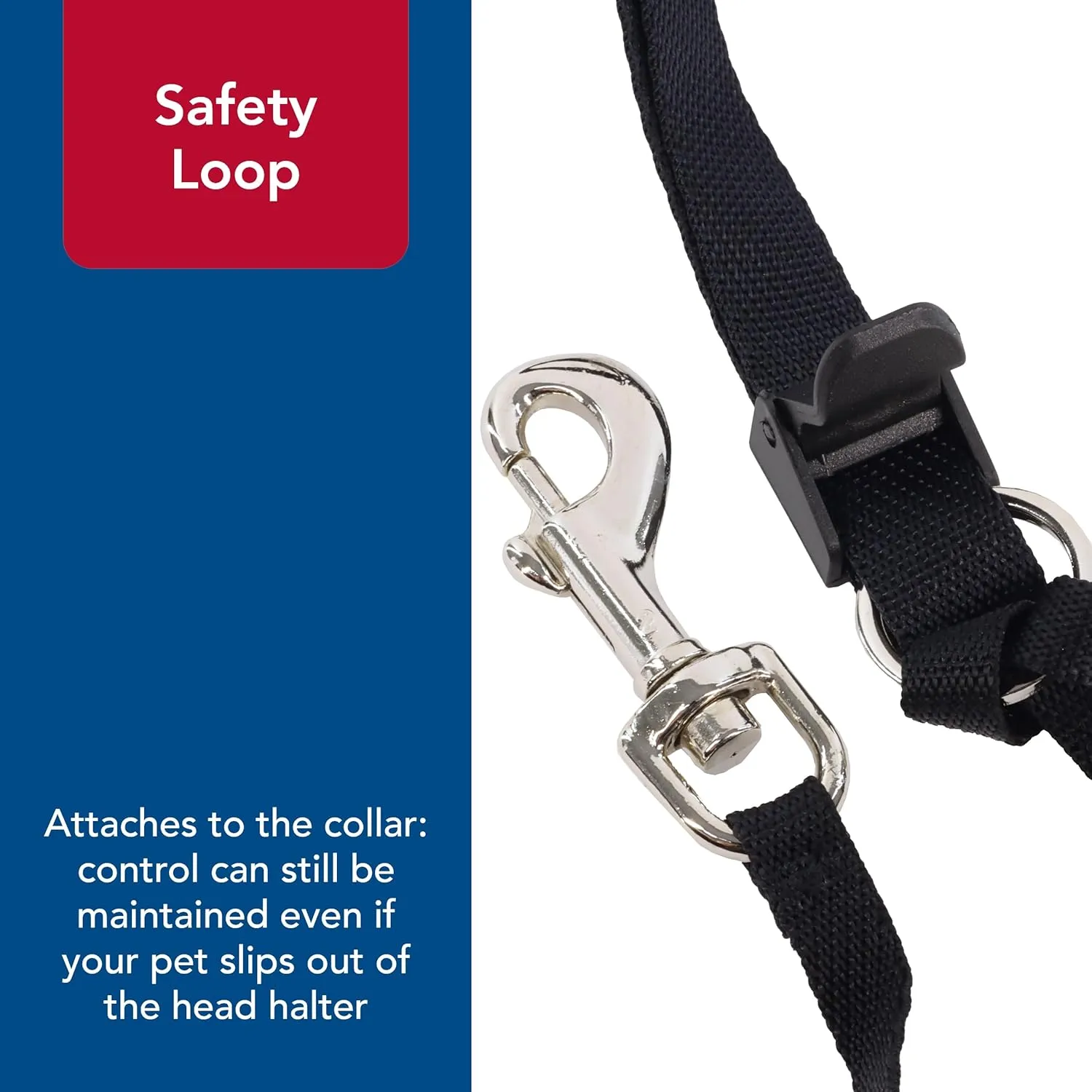 Coastal Pet Walk 'n Train Dog Head Halter - Head Colllar Dog Leader - No-Pull Pet Harness - Quick-Drying Polyester - Black - XLarge