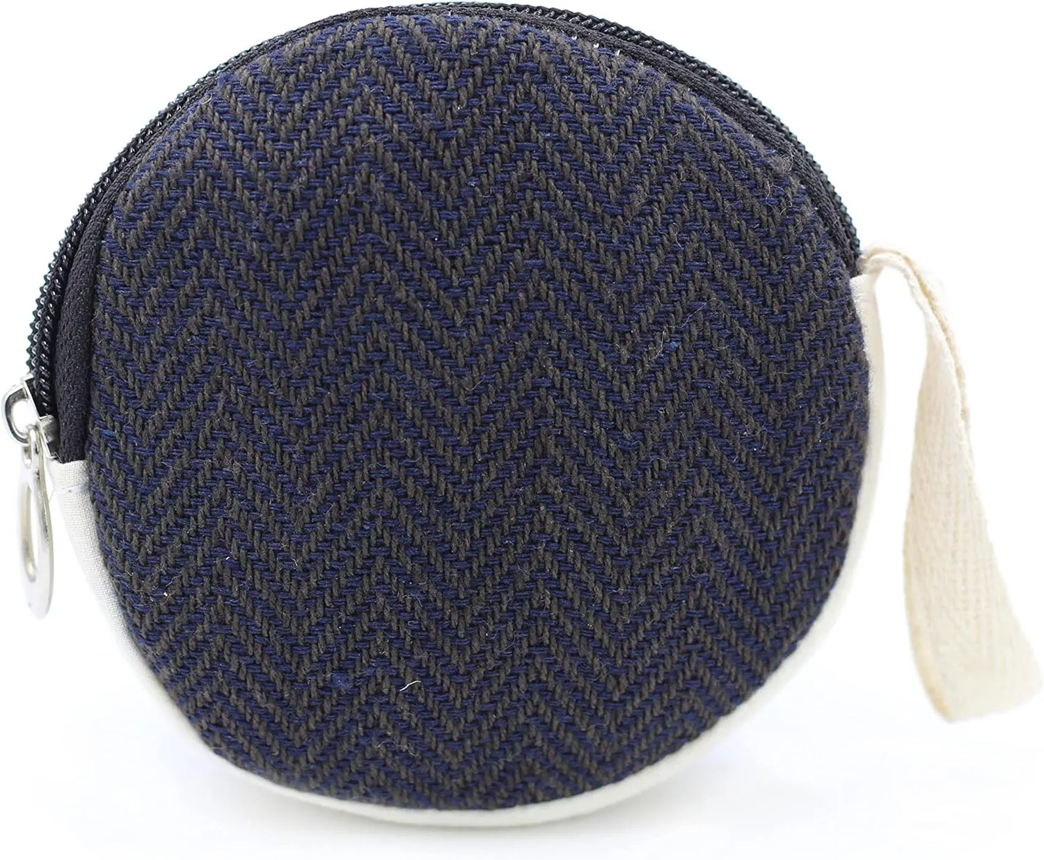 Coin Purse For Women Handmade Hemp Coin Pouch Eco friendly Hippie Boho Wallet Earphone holder (Fade Black)