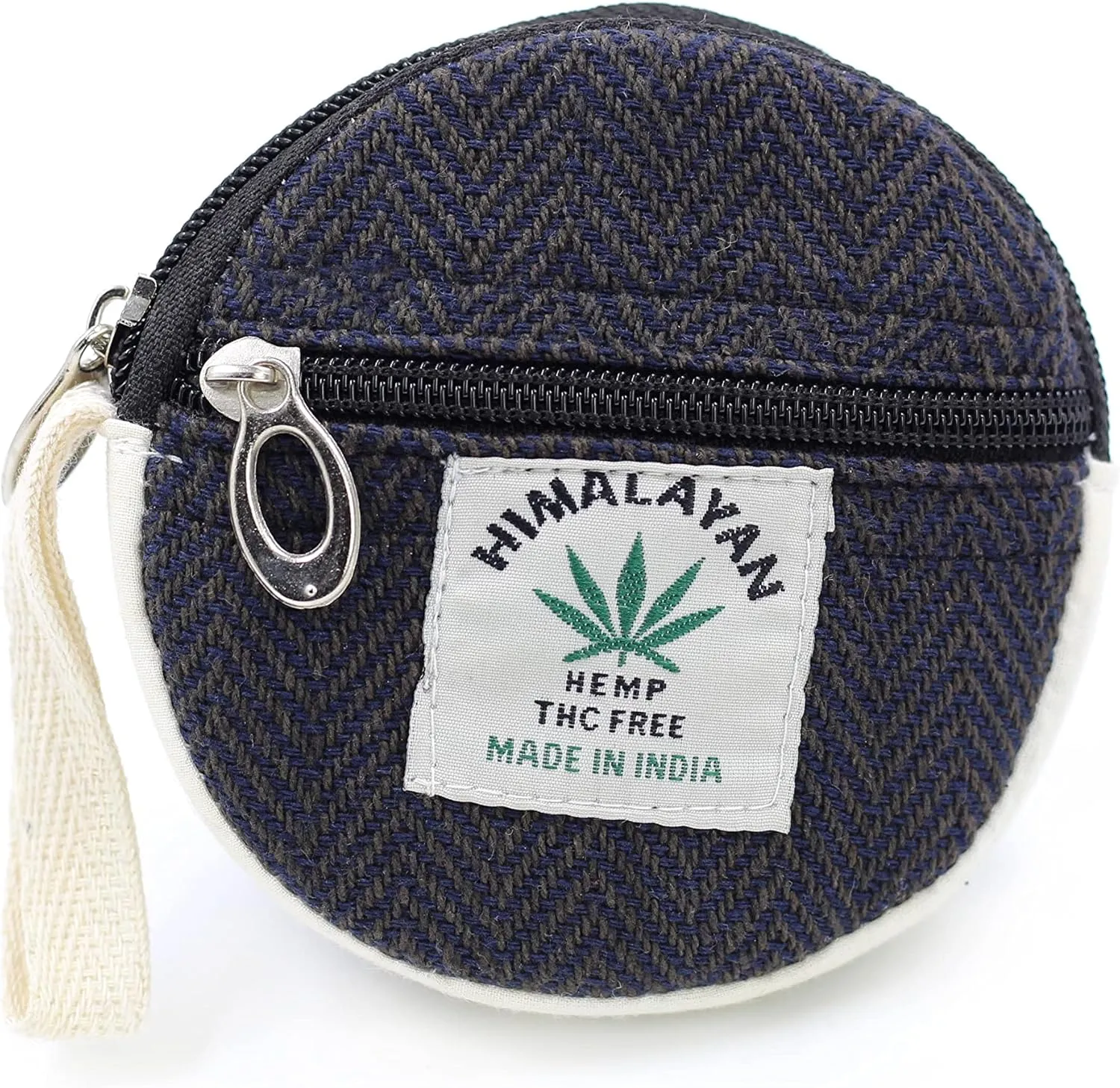 Coin Purse For Women Handmade Hemp Coin Pouch Eco friendly Hippie Boho Wallet Earphone holder (Fade Black)
