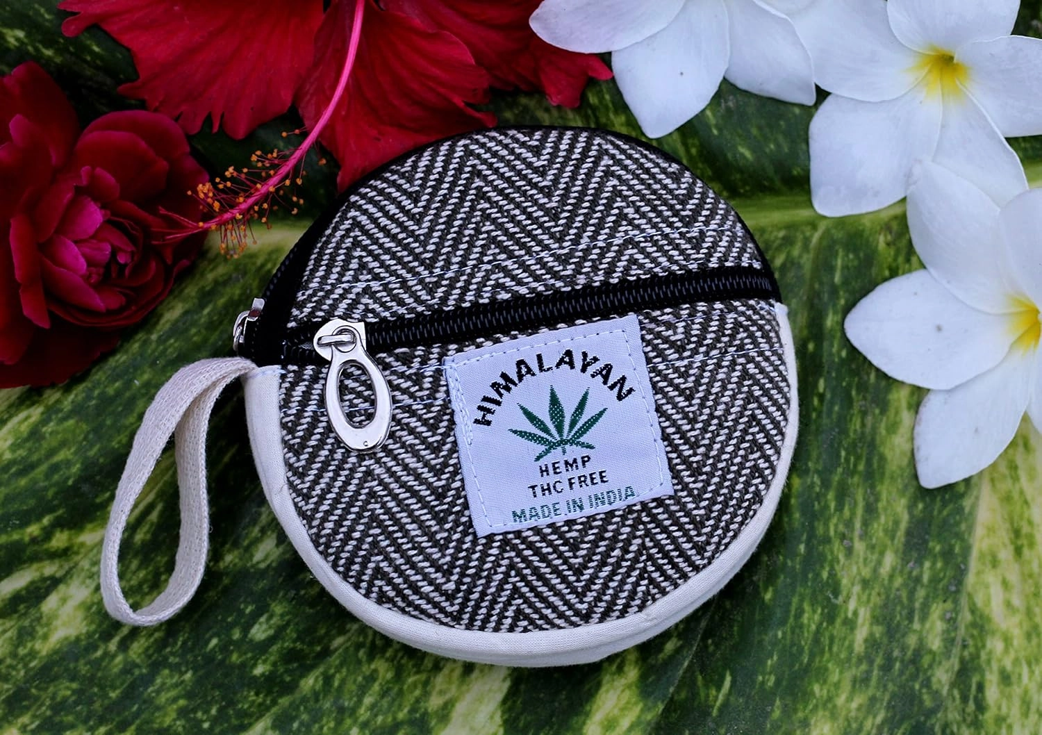 Coin Purse For Women Handmade Hemp Coin Pouch Eco friendly Hippie Boho Wallet Earphone holder (Dark Green)