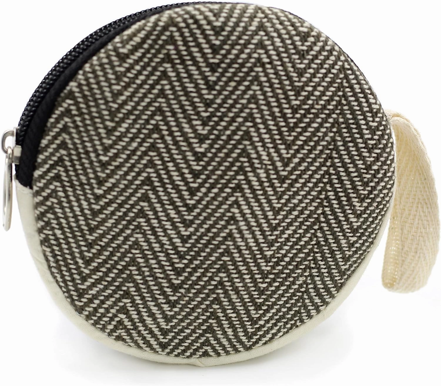 Coin Purse For Women Handmade Hemp Coin Pouch Eco friendly Hippie Boho Wallet Earphone holder (Dark Green)