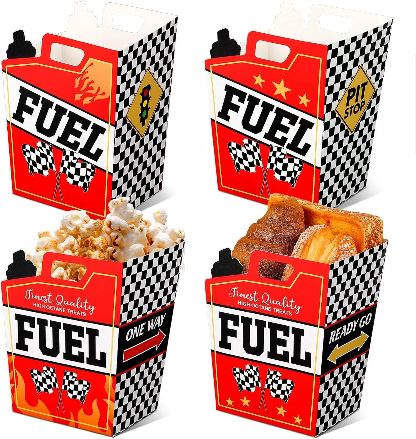 Colarr 12 Pcs 7.1'' x 5.5'' Themed Centerpieces Bucket Birthday Party Decoration Table Decor Party Favors Party Supplies Favors Bucket Centerpiece (Racing Style)