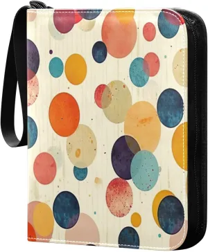 Colorful Circle 4 Pockets Card Binder for 400 Standard Trading Cards,Waterproof Card Holder Album for TCG, CCG, MTG, Gifts For Boys and Girls