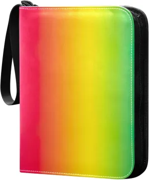 Colorful Rainbow Gradient Card Binder 3-Ring Card Collector Album Holder Collection Case Book Display Storage Carrying Gift