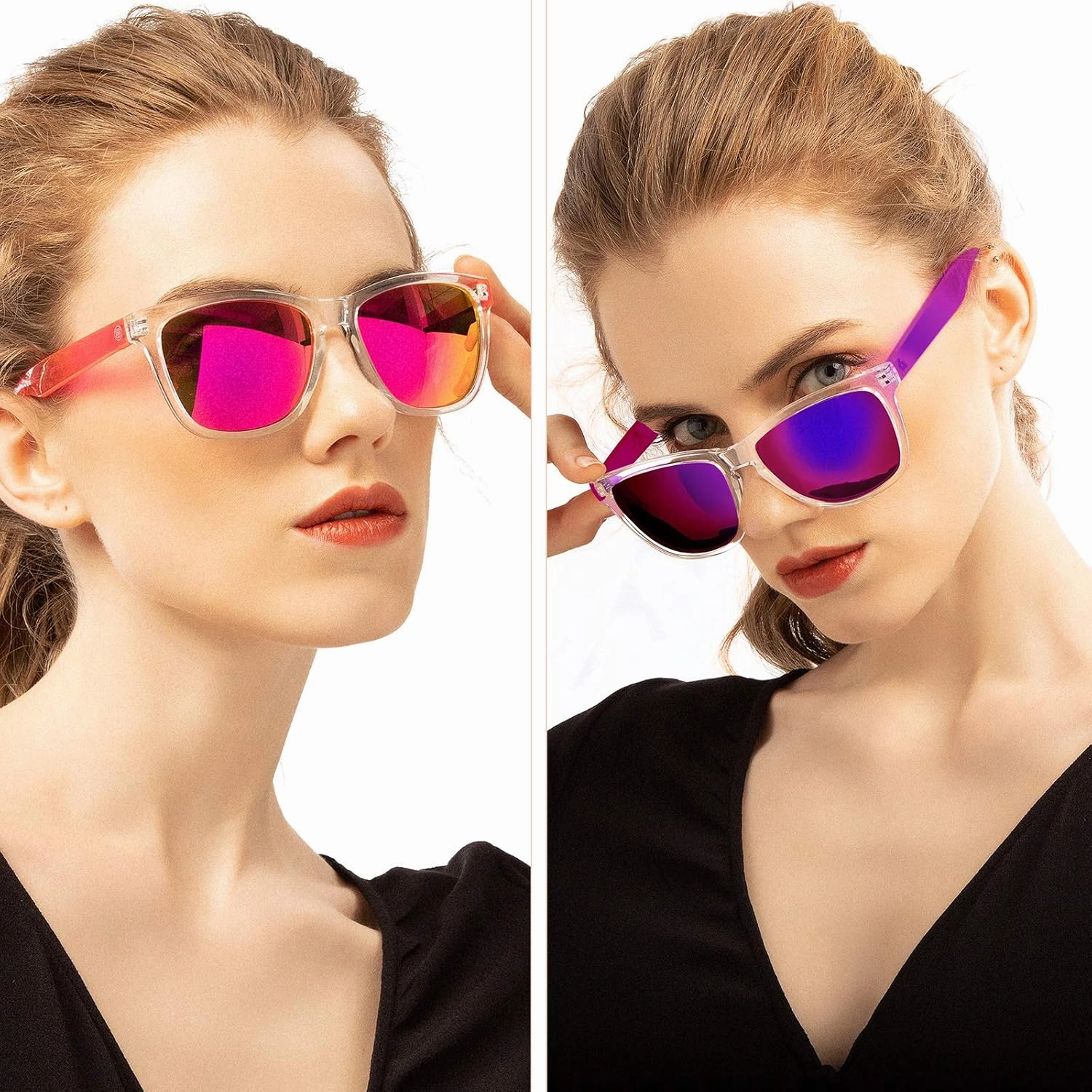 COLOSSEIN Sunglasses Womens,Classic Square Frame UV400 Mirrored Lens,Sunglasses Fit For Beach,Vacation,Driving