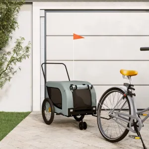Comfortable Pet Bike Trailer for Safe Journeys, Durable Iron Frame, Design, Black and Gray