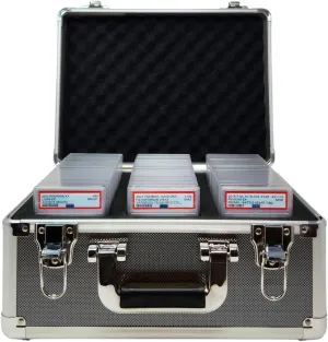 Compact Metal Slab Case – Holds 99 Graded Sports and Trading Cards – Durable Aluminum Storage Box for PSA, BGS, CGC Slabs – XL-99 Grey