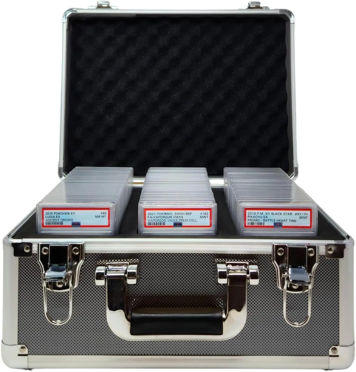 Compact Metal Slab Case – Holds 99 Graded Sports and Trading Cards – Durable Aluminum Storage Box for PSA, BGS, CGC Slabs – XL-99 Grey