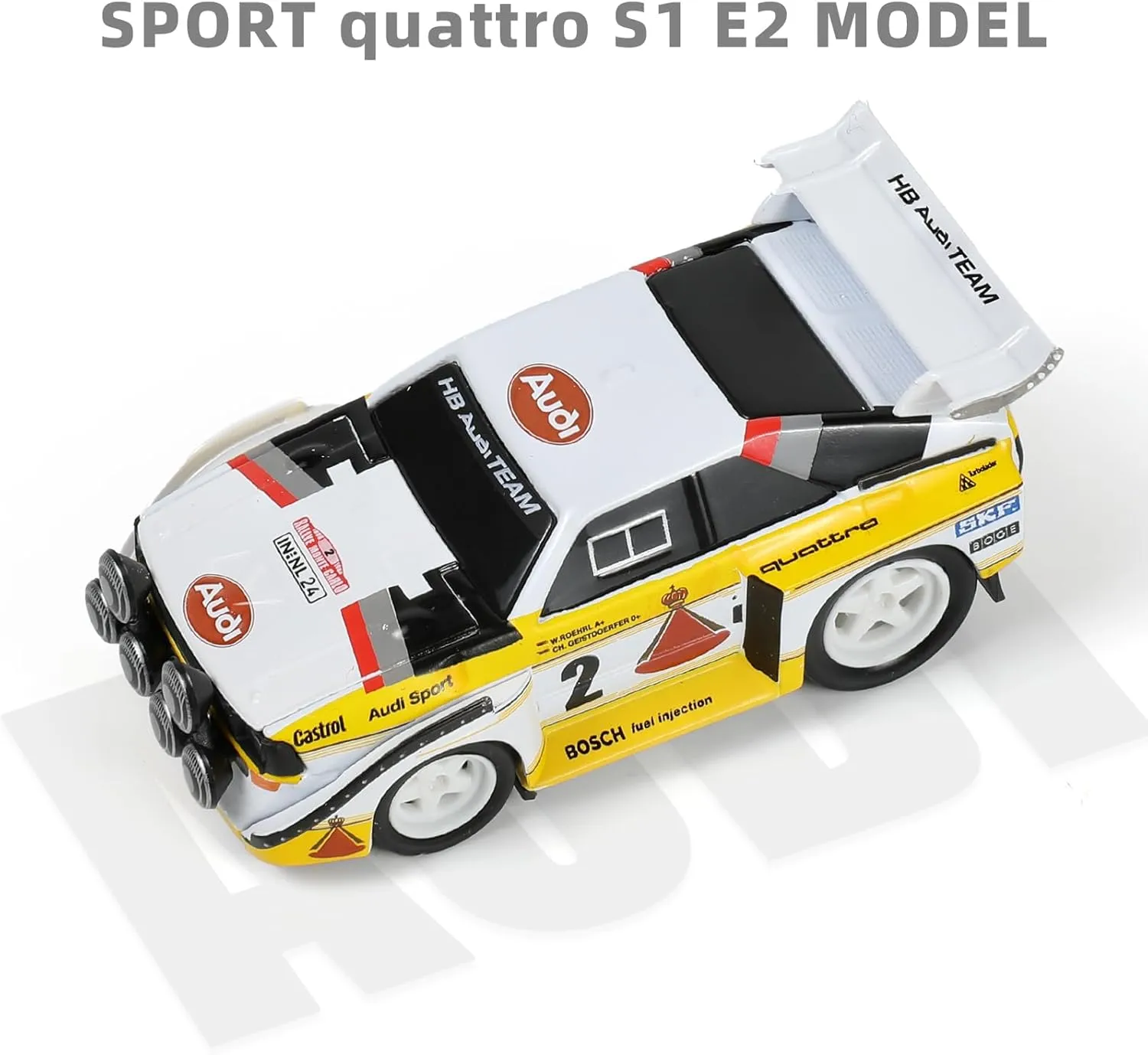 Compatible for Audi Sport Quattro Car Model Toy 1/64 Alloy Metal Diecast Yellow Car Model Toy Gift Small Classic Auto Model Antique Collection Sport Vehicle Model Toy for Men Adult