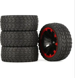 Compatible with Tamiya TT01 TT02 TA06 XV01 PTG-2 for HPI WR8 for HSP 1/10 RC for Racing Car Tires On Road Touring Drift Car Tyre Wheel RC Wheel Tires