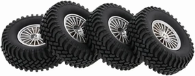 Compatible with Axial for SCX10 D90 D110 for Tamiya CC01 1:10 RC Rock Crawler 4 PCS 98mm 1.9 Inch RC Car Rubber Tires RC Wheel Tires