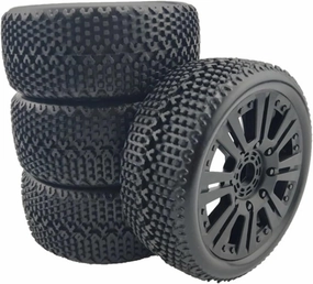 Compatible with HPI for HSP for Camper for Kyosho for ZD for Hongnuo Off Road for Buggy Tires Wheel 17mm Hex Hubs 1/8 RC for Racing Car RC Wheel Tires(B)