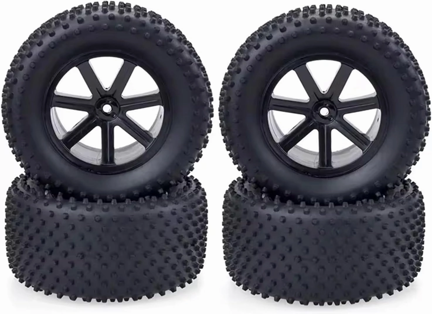 Compatible with HSP 1/10 Car Off Road for Desert Truck 4PCS 110MM RC Rubber Tires Tyre Rim Wheels Tires 12mm Hub Hex Accessories RC Wheel Tires(Black)