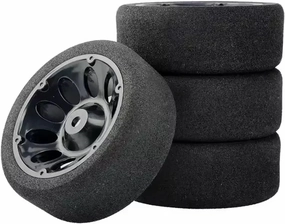 Compatible with HSP for HPI 1/10 Scale Sponge Tires and Wheel Rims RC On-Road for Racing Car for Model with 3mm Offset and 12mm Hex RC Wheel Tires(Black,E)