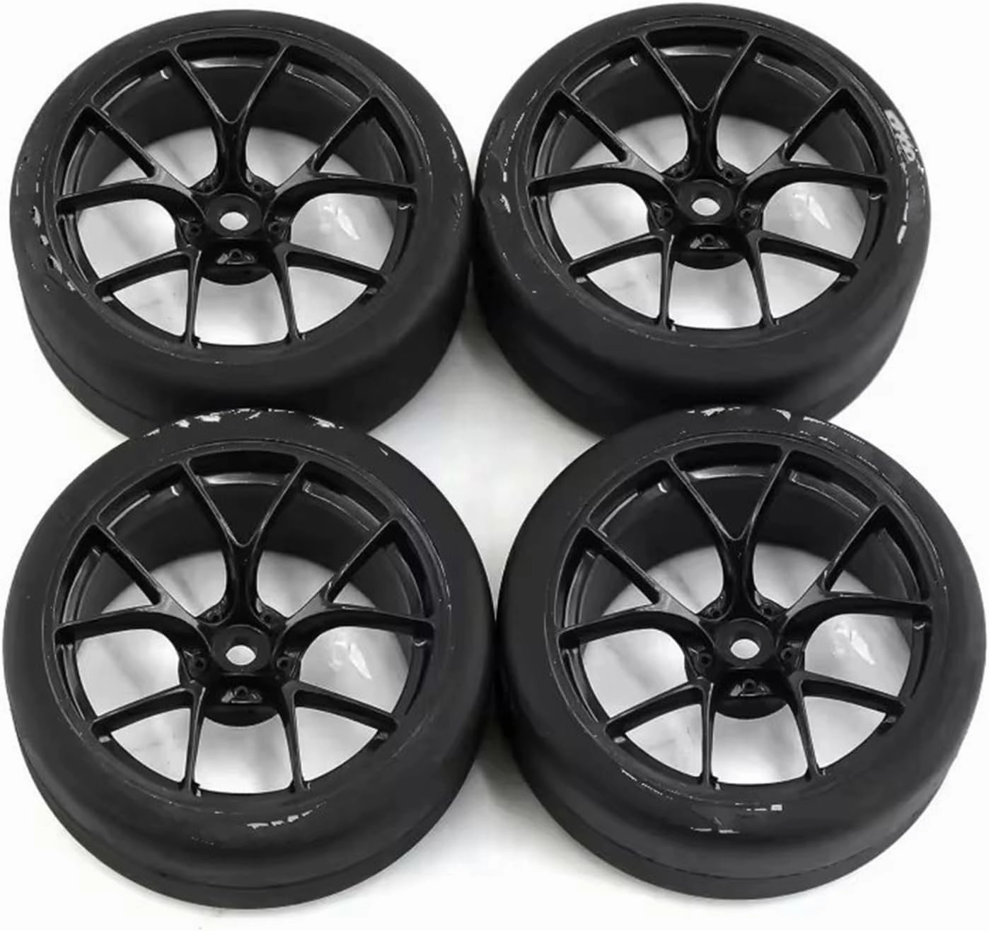 Compatible with Tamiya TT01 XV01 PTG-2 for Kyosho for HPI for HSP Hard Drift Tire 1/10 RC Car On Road Touring for Racing Car Tyre Wheel RC Wheel Tires(Black)