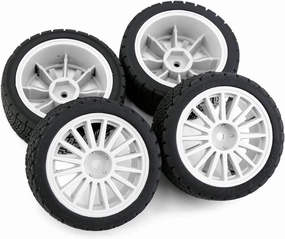 Compatible with Tamiya XV01 XV02 TT01 TT02 PTG-2 1/10 RC for Rally for Racing Car Upgrade Parts 4Pcs 67mm Rubber Tire Wheel Tyre RC Wheel Tires
