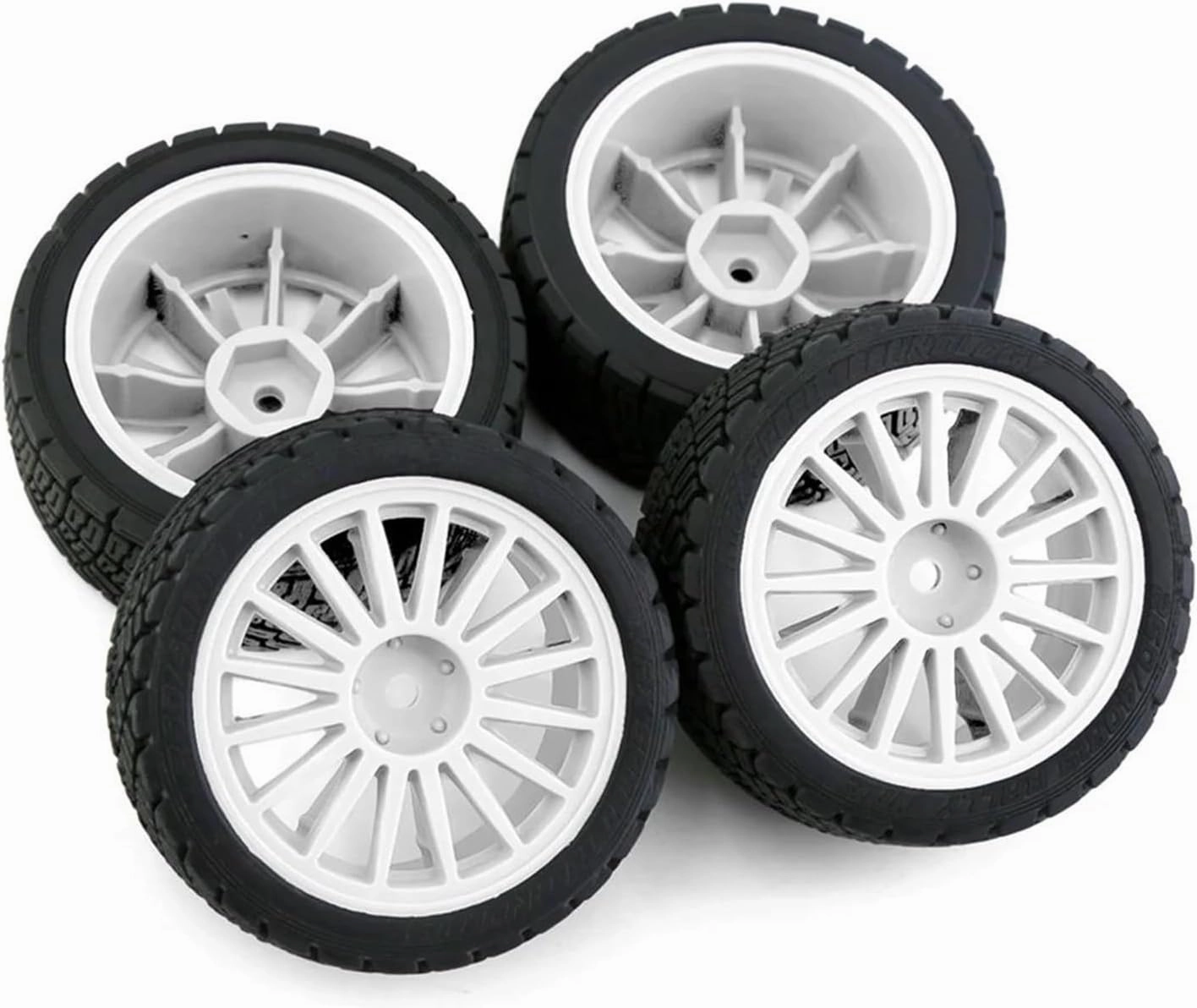 Compatible with Tamiya XV01 XV02 TT01 TT02 PTG-2 1/10 RC for Rally for Racing Car Upgrade Parts 4Pcs 67mm Rubber Tire Wheel Tyre RC Wheel Tires