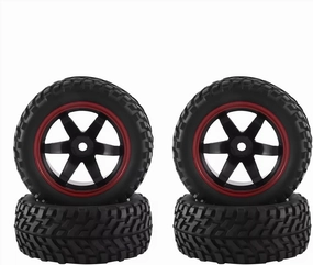Compatible with Wltoys 144001 144010 for Tamiya TT02B for HSP 1/10 1/12 1/14 RC for Rally Car Off Road for Buggy 4Pcs 75mm Wheel Tire RC Wheel Tires