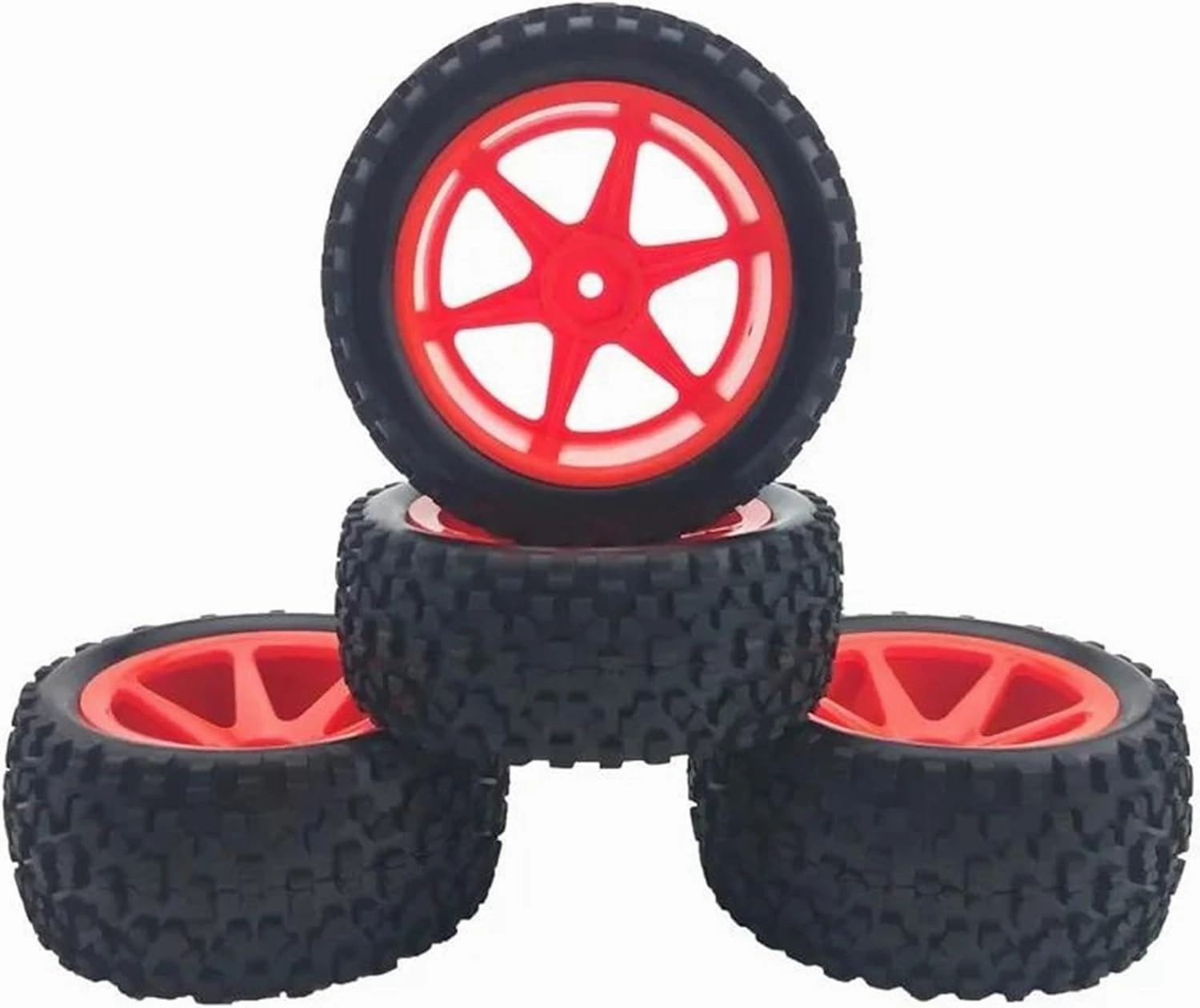 Compatible with WLtoys for 144001-02 124019 124018 RC Car Upgrade Wheel Spare Par Large Tires Widening Tires for 1/10 1/12 1/14RC Cars RC Wheel Tires(Red,A)