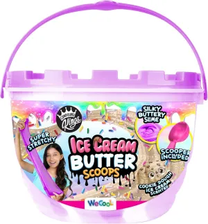 Compound Kings Ice Cream Butter Cloudz Scented Large Slime Bucket for Kids – Soft, Squishy, Non-Toxic Sensory Toy | Cookie Dough Scented Purple, Pink & White Swirl Gift Set