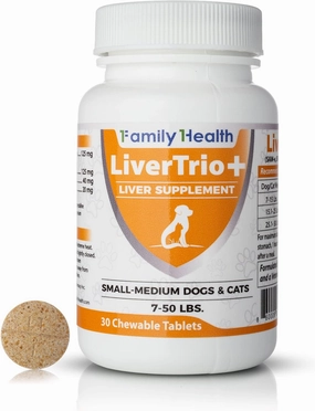 Comprehensive Liver Support Supplement for Smaller Dogs. Flavorful Chewable Tablets Combining Same, SPC, Silybin A B,   Glutathione 30Ct (Small - Medium)