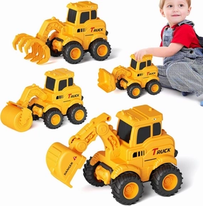 Construction Toys for 2 3 4 5 6   Year Old Boys Kids Toddlers Girls, Sandbox Excavator Toy Trucks Construction Truck Toys Vehicles Bulldozer Road Roller Toy Christmas Birthday Gifts for Boys
