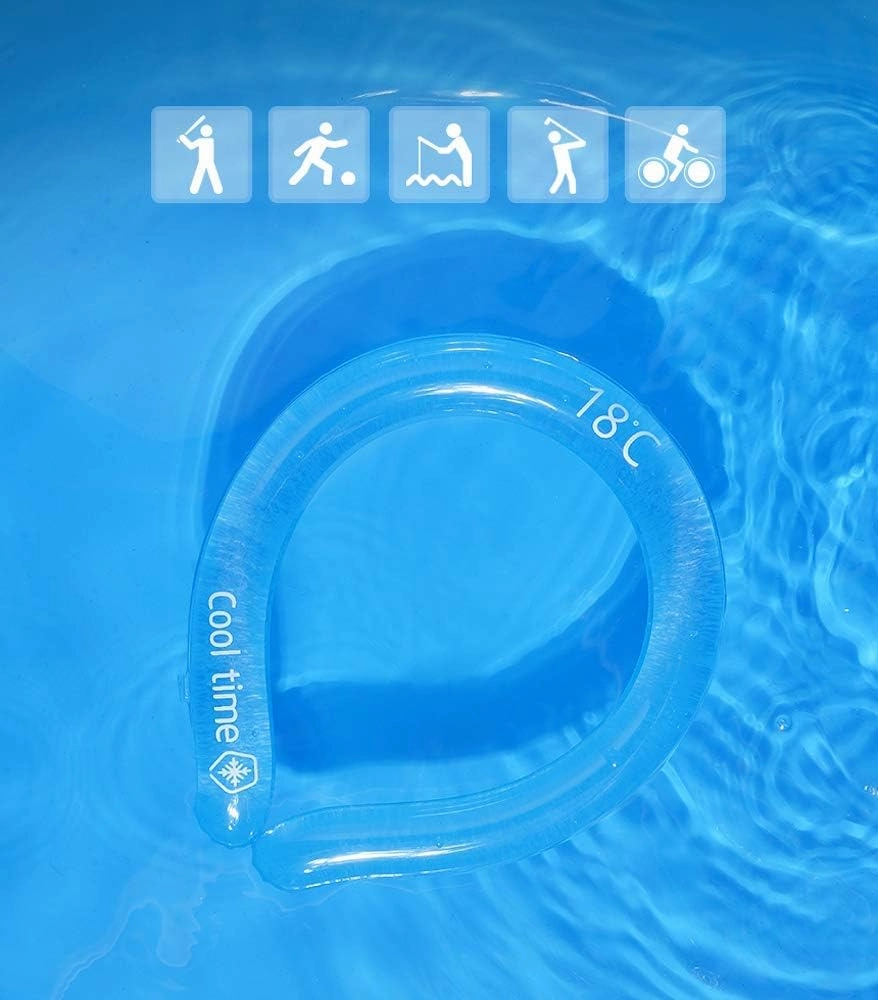Cooling Neck Tube (Blue, 3) | Wearable Wraps for Summer Heat | Cold Gel Ice Pack | Reusable Cooler for Commute and Outdoor Activities | Relief for Hot Flashes or Fever