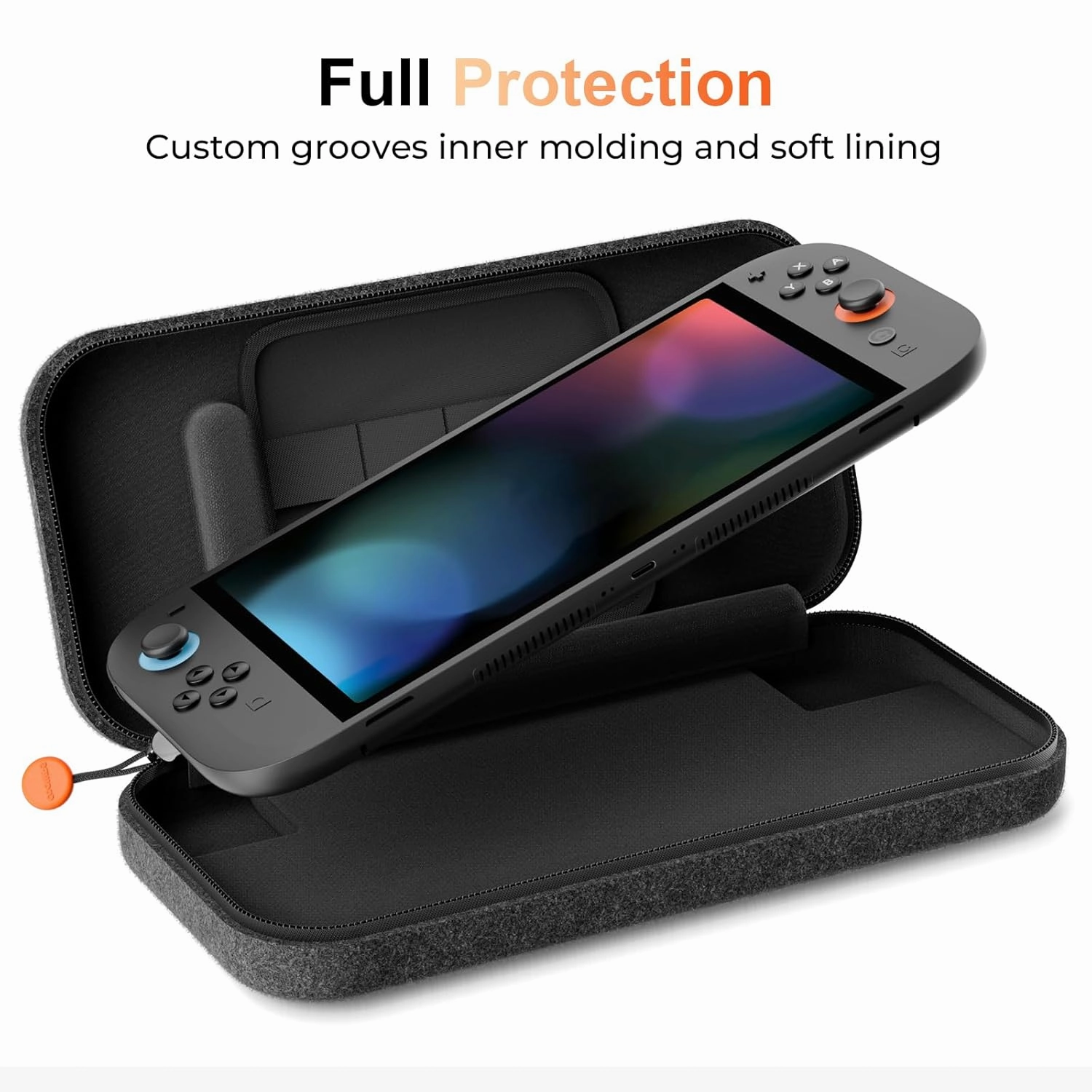 COOWPS Switch 2 Case for Nintendo Switch 2 (2025), Odorless Felt Portable Full Protection Hard Shell Soft Lining Carrying Case with 8 Switch 2 Games Card Slots, for Travel Storage, Black