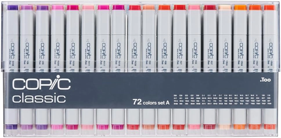 Copic Classic, Alcohol markers, 72 Color Set A (New Ver.)