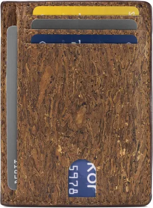 Cork Front Pocket Wallet – Cork Wallet - Vegan Leather – Cruelty Free - Eco Friendly - Black