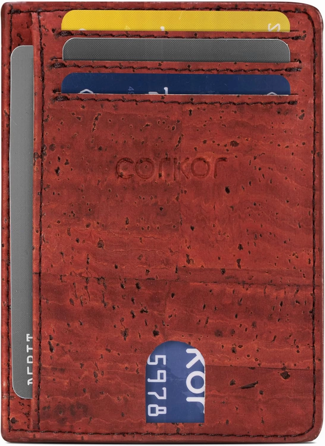 Cork Front Pocket Wallet – Cork Wallet - Vegan Leather – Cruelty Free - Eco Friendly - Black
