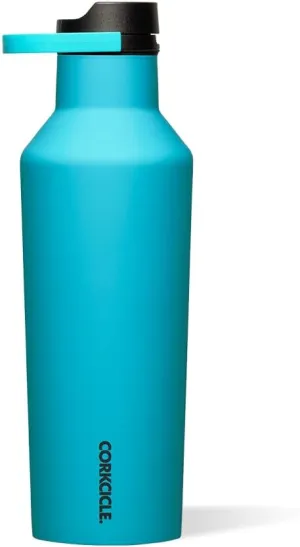 Corkcicle Sport Canteen Insulated Tumbler, Capri Blue, 32 oz – Reusable Water Bottle Keeps Beverages Cold for 25 Hours & Hot 12 Hours – Cupholder Friendly Tumbler with Screw-On Cap