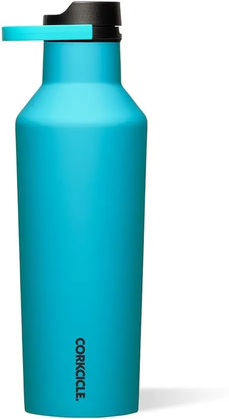 Corkcicle Sport Canteen Insulated Tumbler, Capri Blue, 32 oz – Reusable Water Bottle Keeps Beverages Cold for 25 Hours & Hot 12 Hours – Cupholder Friendly Tumbler with Screw-On Cap