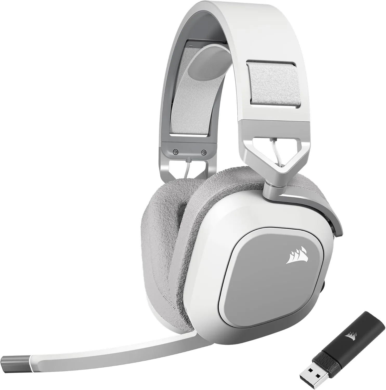Corsair HS80 MAX Wireless Multiplatform Gaming Headset with Bluetooth – Dolby Atmos – Broadcast Quality Microphone – iCUE Compatible – PC, Mac, PS5, PS4, Mobile – White