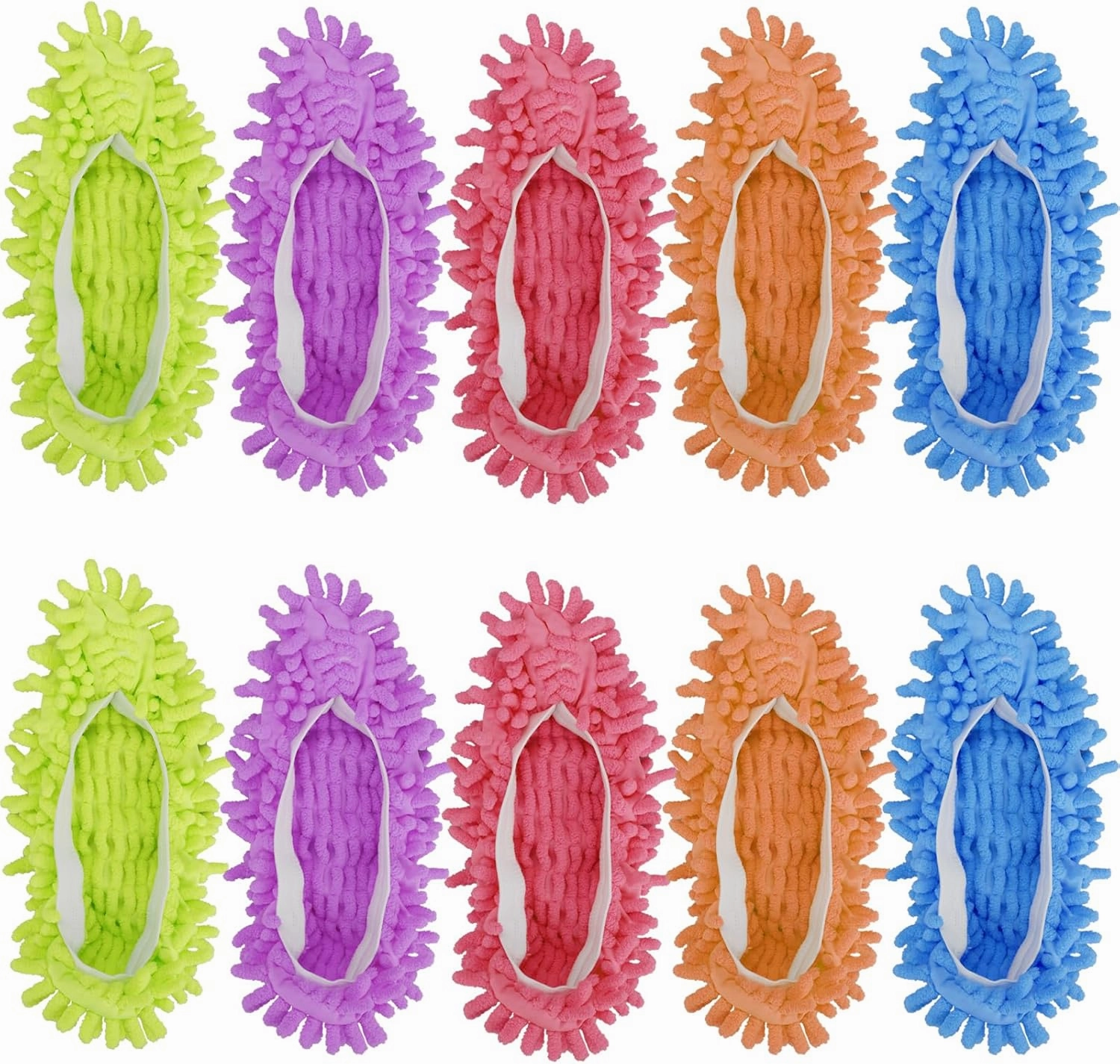 Cosywell Large Size 5 Pairs 10 PCS Shoes Cover for Mop Slippers Dusting Mop Shoes for Floor Cleaning House Washable（L）