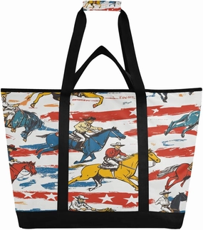 Cowboy Comic Book Characters Reusable Insulated Lunchbox Cooler Bag, Leakproof Kitchen Grocery Bag Collapsible Portable Cooler Tote Bag for Picnic, Camping, Office, Travel