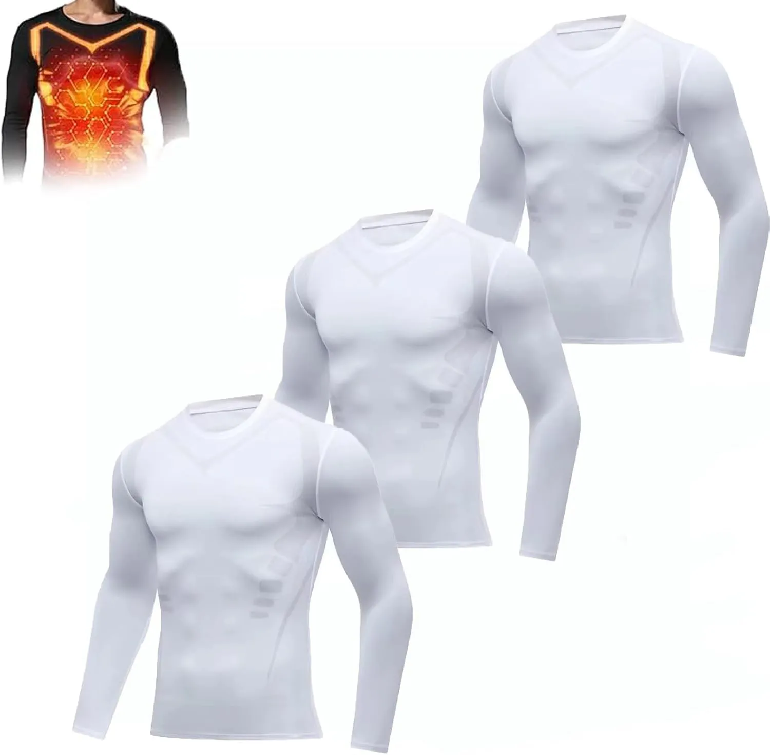 Cozy Breezy Shapewear Men,Compression Shirt Men,Men's Workout Quick Drying Slim Fit Long Sleeve Sports Vest