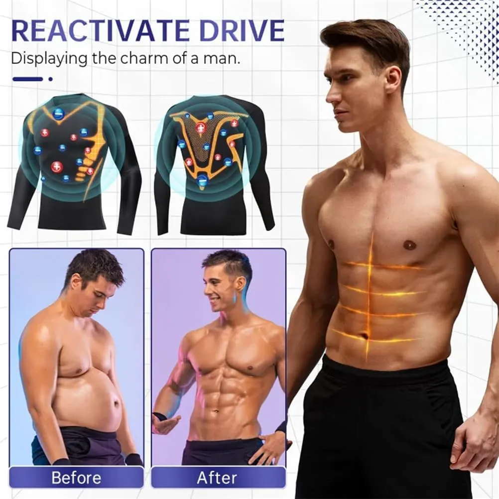 Cozy Breezy Shapewear Men,Compression Shirt Men,Men's Workout Quick Drying Slim Fit Long Sleeve Sports Vest