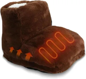 Cozyfoot Heated Slipers, Electric Heated Foot Warmer, Upgrade Cozzii Foot Warmer USB Powered Electric Foot Warmer Rechargeable 3-Level Adjustable Temperature (Brown)