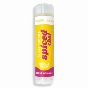 Crazy Rumors Biggie Spiced Chai Flavored All Natural, Plant Based Lip Balm to Moisturize and Nourish your Lips - Spiced Chai tube 0.6 oz (4x Larger than standard 0.15 oz lip balm)