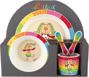 Crockery Gift Set Rabbit Rainbow Rabbit 5 Pieces R PET Children's Crockery