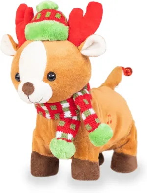 Cuddle Barn - Rock & Roll Rider | Animated Walking Dancing Singing Christmas Holiday Reindeer Sings Sleigh Ride, 10 Inches