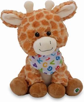 Cuddle Barn - Alphabet Jodey | Animated Singing Giraffe Stuffed Animal Plush Toy Wiggles Ears to ABC Song and Ten Little Elephants, 12 Inches