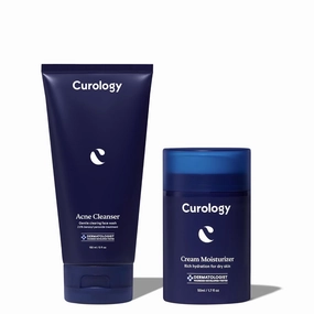 Curology Acne Skin Care Set, Acne Cleanser Face Wash with 2.5% Benzoyl Peroxide and Cream Moisturizer with Hyaluronic Acid, Fragrance Free