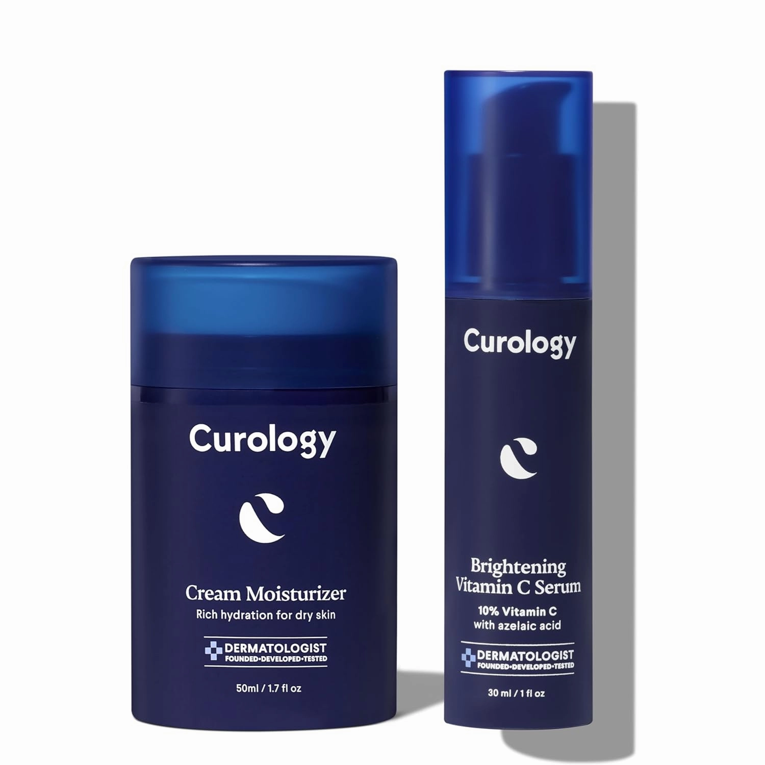Curology Brighten & Moisturize Skin Care Set, 10% Vitamin C Serum and Cream Moisturizer with Hyaluronic Acid