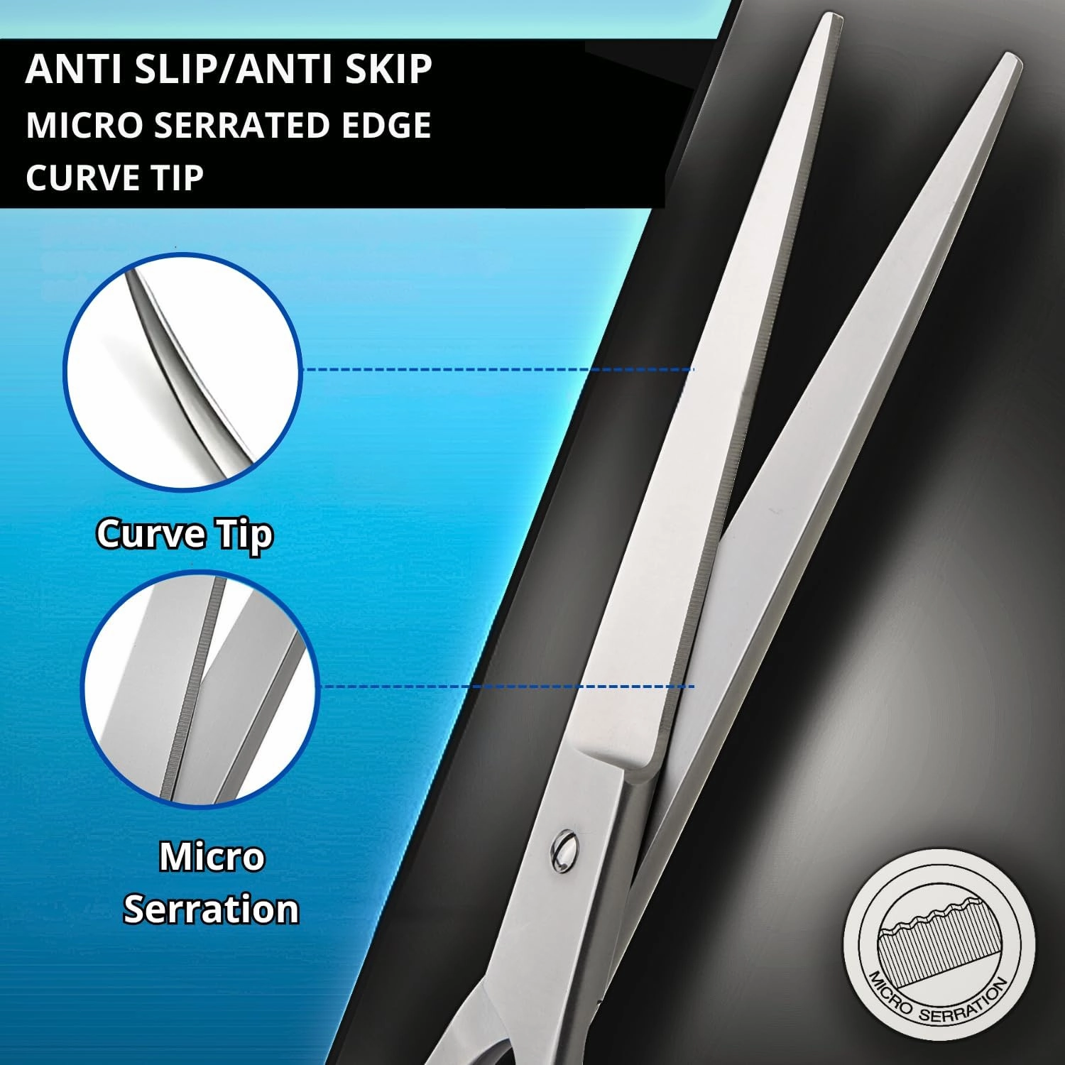 Curved Grooming Scissor for Dog Ergonomic Pet and Cats Trimming shear Long Sharp & Comfortable