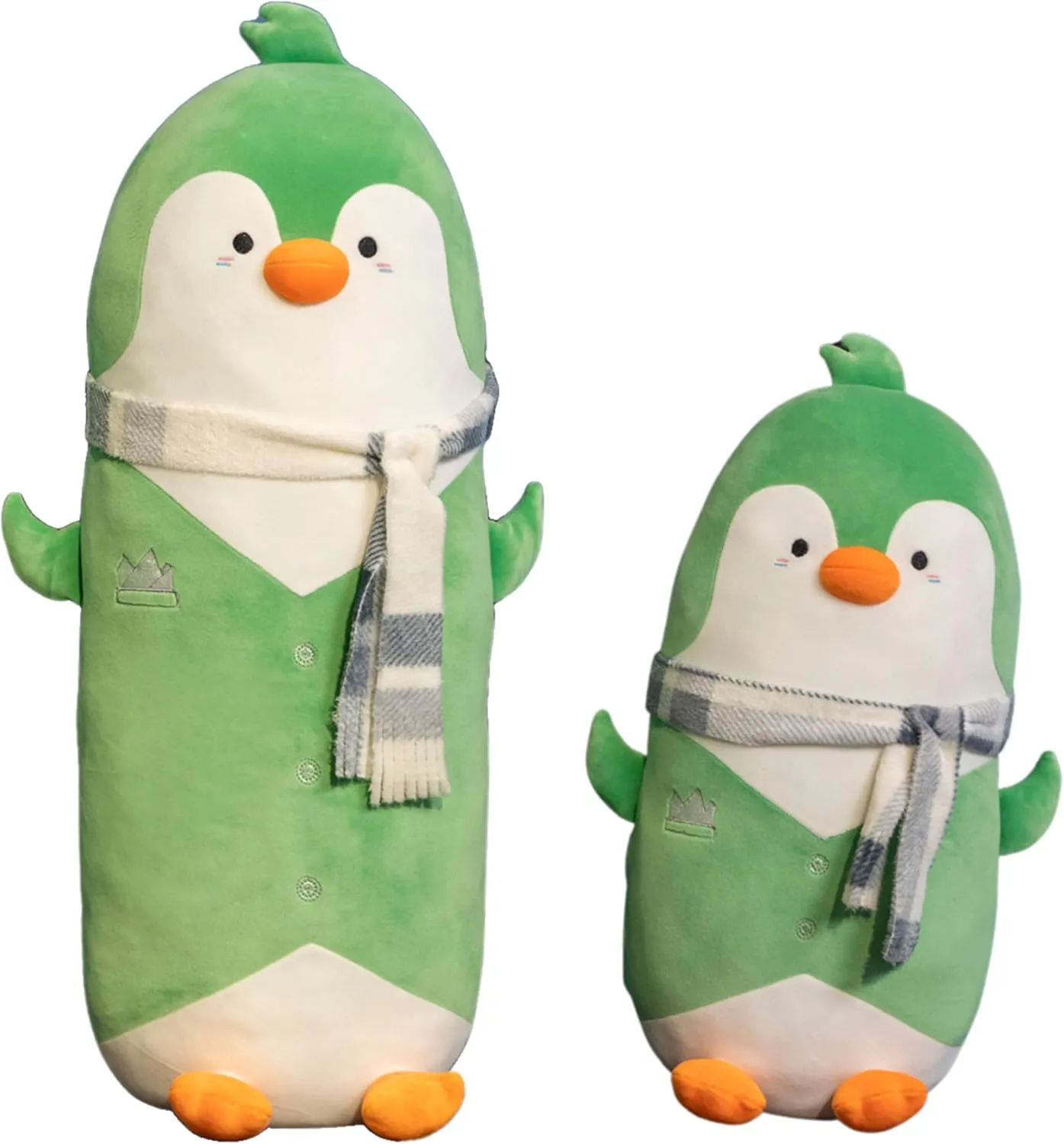 Cute Green Penguin Stuffed Animal 27.5''- Long Body Plush Pillow, Soft Cuddly Toy for Anxiety & Sleep, Emotional Support for Kids, Adults, Girlfriend, Bed & Room Decor